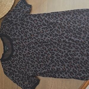 Ann Taylor Short Sleeve Leopard Print Sweater